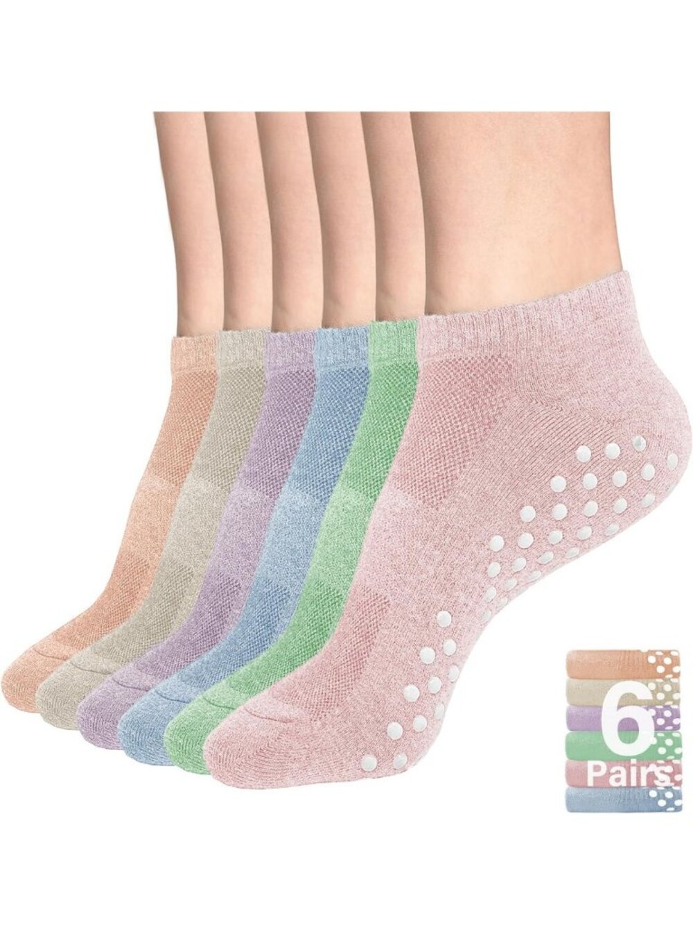 Unisex Low Cut Ankle Socks - 6-Pair No Show Athletic Cotton Socks for Comfort